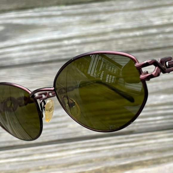 St. John Sunglasses Bronze Tone Metal Men Vintage Eyewear Made in Italy Read Des